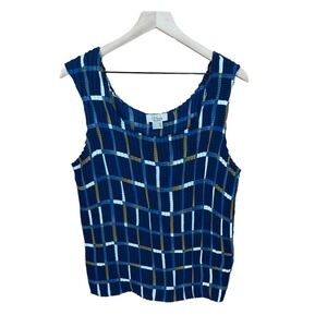 Voir Womens Size18 Sleeveless Blue Top Stretchy Formal Costal Summer Lightweight